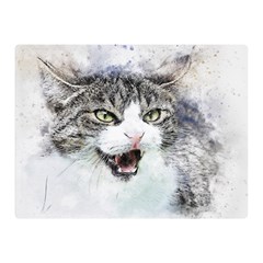 Cat Pet Art Abstract Watercolor Double Sided Flano Blanket (mini)  by Celenk