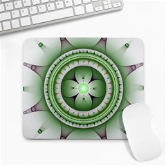 Fractal Mandala Green Purple Large Mousepads by Celenk