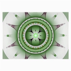 Fractal Mandala Green Purple Large Glasses Cloth by Celenk