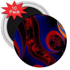 Fractal Abstract Pattern Circles 3  Magnets (10 Pack)  by Celenk