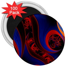 Fractal Abstract Pattern Circles 3  Magnets (100 Pack) by Celenk