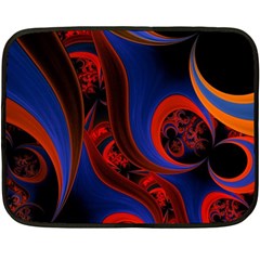 Fractal Abstract Pattern Circles Double Sided Fleece Blanket (mini)  by Celenk