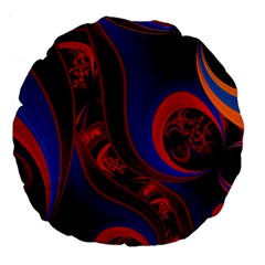 Fractal Abstract Pattern Circles Large 18  Premium Flano Round Cushions by Celenk