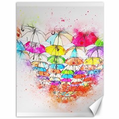 Umbrella Art Abstract Watercolor Canvas 36  X 48   by Celenk