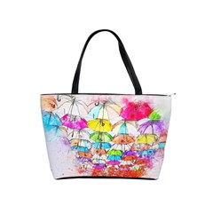 Umbrella Art Abstract Watercolor Shoulder Handbags by Celenk