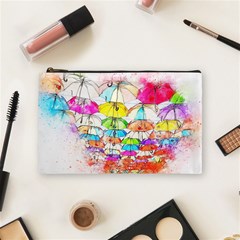 Umbrella Art Abstract Watercolor Cosmetic Bag (medium)  by Celenk