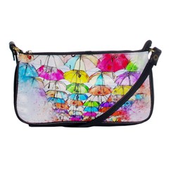 Umbrella Art Abstract Watercolor Shoulder Clutch Bags by Celenk