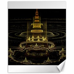 Fractal City Geometry Lights Night Canvas 11  X 14   by Celenk