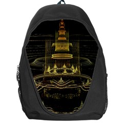 Fractal City Geometry Lights Night Backpack Bag by Celenk