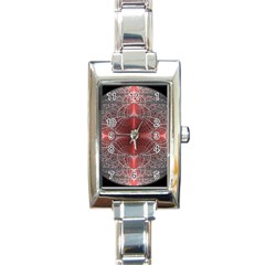 Fractal Diamond Circle Pattern Rectangle Italian Charm Watch by Celenk