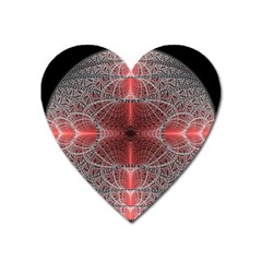 Fractal Diamond Circle Pattern Heart Magnet by Celenk