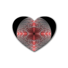 Fractal Diamond Circle Pattern Rubber Coaster (heart)  by Celenk