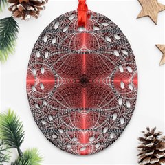 Fractal Diamond Circle Pattern Oval Filigree Ornament (two Sides) by Celenk