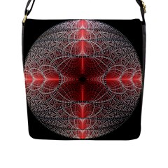 Fractal Diamond Circle Pattern Flap Messenger Bag (l)  by Celenk