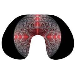 Fractal Diamond Circle Pattern Travel Neck Pillows by Celenk