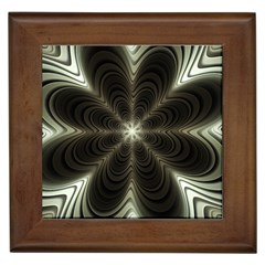 Fractal Silver Waves Texture Framed Tiles by Celenk