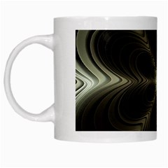 Fractal Silver Waves Texture White Mugs by Celenk