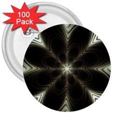 Fractal Silver Waves Texture 3  Buttons (100 Pack)  by Celenk