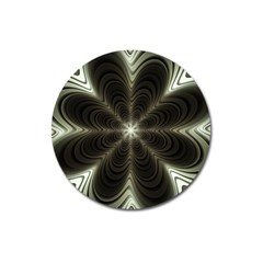 Fractal Silver Waves Texture Magnet 3  (round)