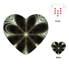 Fractal Silver Waves Texture Playing Cards (heart)  by Celenk