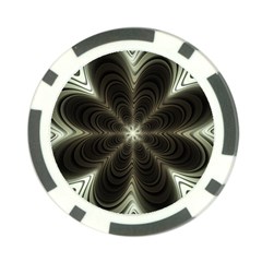 Fractal Silver Waves Texture Poker Chip Card Guard by Celenk