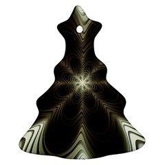 Fractal Silver Waves Texture Ornament (christmas Tree) 