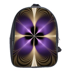 Fractal Glow Flowing Fantasy School Bag (large) by Celenk