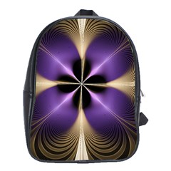 Fractal Glow Flowing Fantasy School Bag (xl) by Celenk