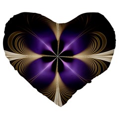 Fractal Glow Flowing Fantasy Large 19  Premium Heart Shape Cushions by Celenk