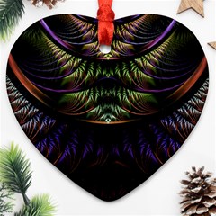 Fractal Colorful Pattern Fantasy Ornament (heart) by Celenk