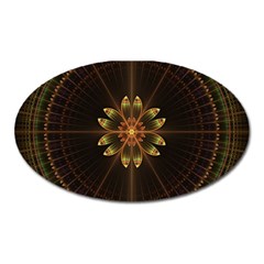 Fractal Floral Mandala Abstract Oval Magnet by Celenk