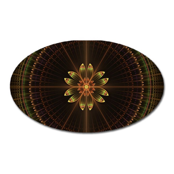 Fractal Floral Mandala Abstract Oval Magnet