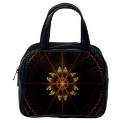 Fractal Floral Mandala Abstract Classic Handbags (one Side) by Celenk