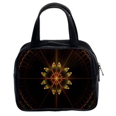 Fractal Floral Mandala Abstract Classic Handbags (2 Sides) by Celenk