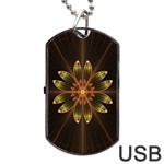 Fractal Floral Mandala Abstract Dog Tag USB Flash (One Side) Front