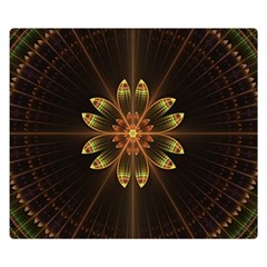 Fractal Floral Mandala Abstract Double Sided Flano Blanket (small)  by Celenk