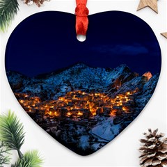 Castelmezzano Italy Village Town Ornament (heart) by Celenk