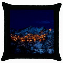 Castelmezzano Italy Village Town Throw Pillow Case (black) by Celenk