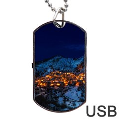 Castelmezzano Italy Village Town Dog Tag Usb Flash (one Side) by Celenk