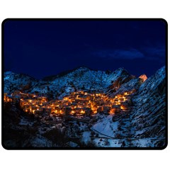 Castelmezzano Italy Village Town Double Sided Fleece Blanket (medium)  by Celenk