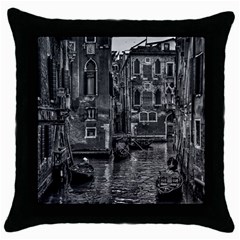 Venice Italy Gondola Boat Canal Throw Pillow Case (Black)