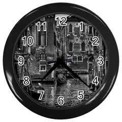 Venice Italy Gondola Boat Canal Wall Clocks (Black)