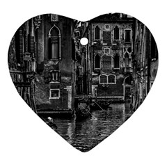 Venice Italy Gondola Boat Canal Heart Ornament (Two Sides)