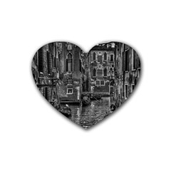 Venice Italy Gondola Boat Canal Rubber Coaster (Heart) 