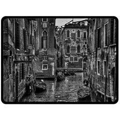 Venice Italy Gondola Boat Canal Fleece Blanket (Large) 