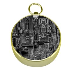 Venice Italy Gondola Boat Canal Gold Compasses