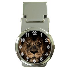 African Lion Mane Close Eyes Money Clip Watches by Celenk