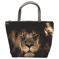 African Lion Mane Close Eyes Bucket Bags by Celenk