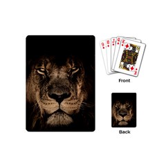 African Lion Mane Close Eyes Playing Cards (mini)  by Celenk