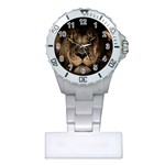 African Lion Mane Close Eyes Plastic Nurses Watch Front